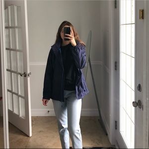 Navy blue windbreaker